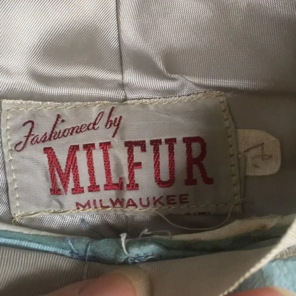 Vintage MILFUR Blue Leather Hat